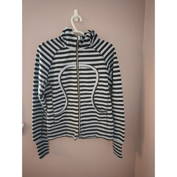 Lululemon Athletica Scuba Sea Stripe Fleece Hoodie Size 8 - Picture 2 of 12